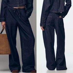 Zara Dark Blue Wide Leg Pants